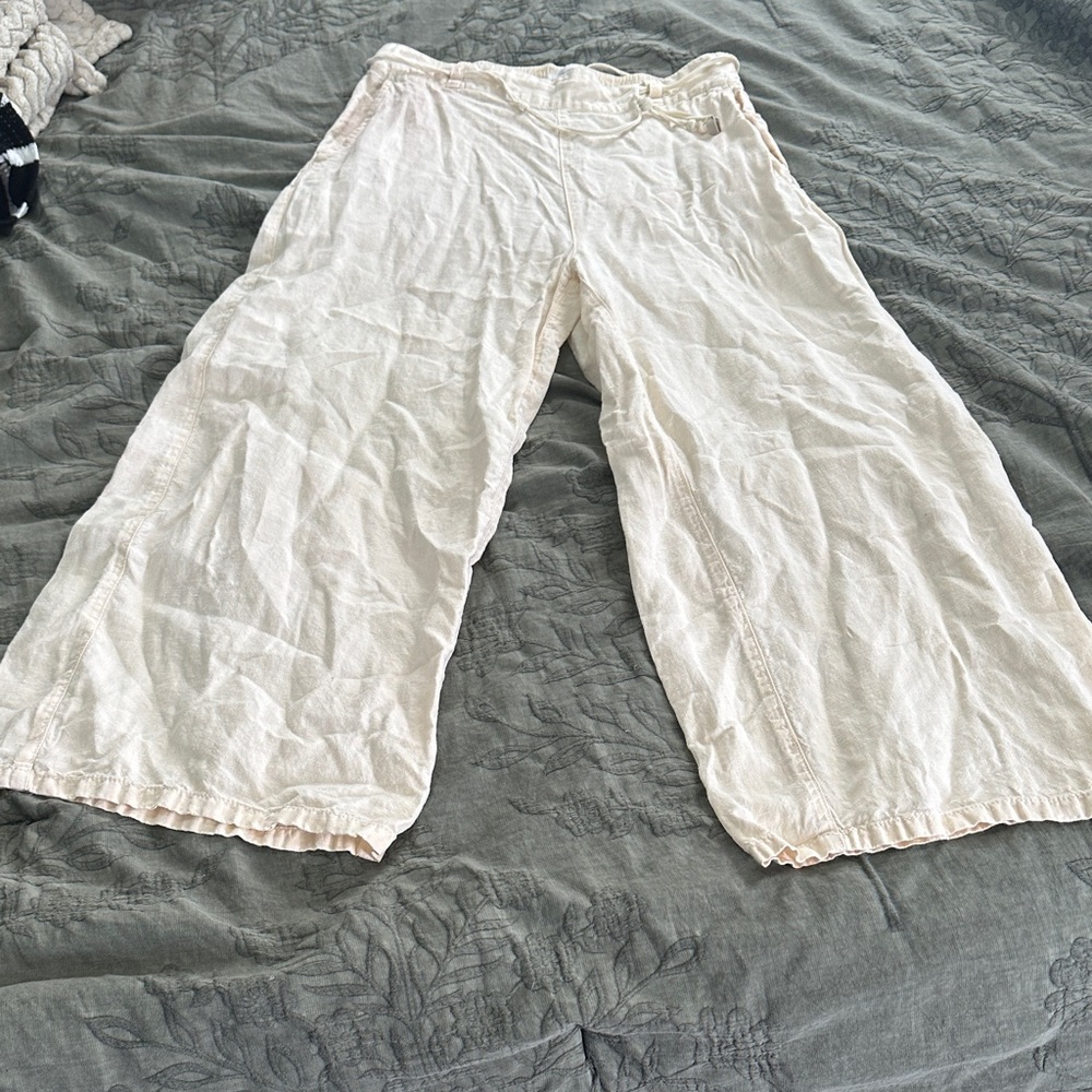 Halston Heritage Cream Linen Pants